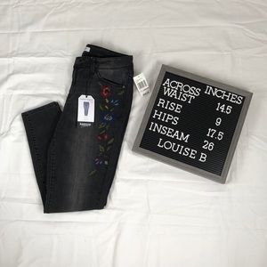 Kensie Black Embroidered Jeans